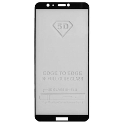 Противоударное стекло 5D NONAME для HUAWEI P Smart (2018) черное, полный клей
