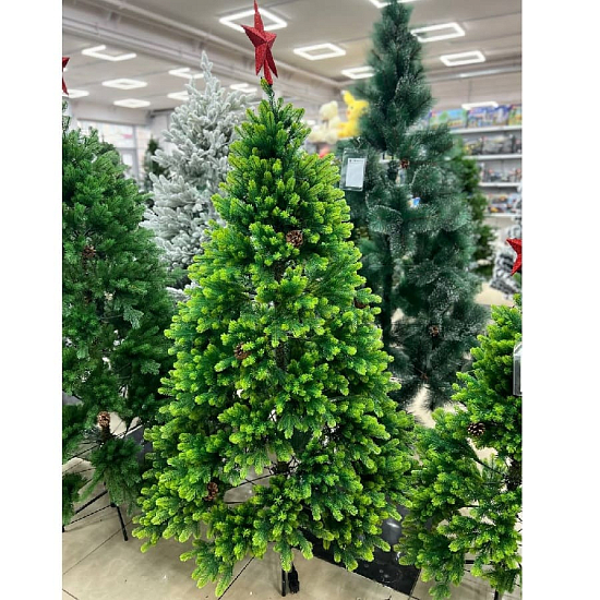 Ёлка искусственная литая "Симфония с гирляндой" 180 см (YFN 711)