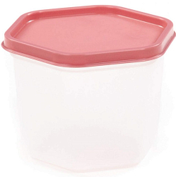 Контейнер Dolcezza №117 с крышкой, 0,75л (бесцветный, крышка бледно-коралловая)