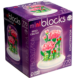 Конструктор UNICON Mini Blocks Гвоздика 770 деталей, свет