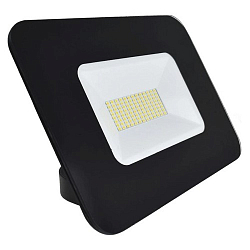 Прожектор светодиодный ECOLA Projector 50W/6000K/IP65 тонкий Черный 200x160x30 (1/20)