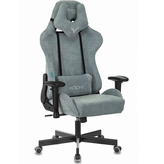 Кресло игровое БЮРОКРАТ VIKING KNIGHT LT28 FABRIC серо-голубой крестовина металл/пластик