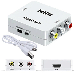 Переходник HDMI >--> 3RCA ENERGY POWER MINI HDMI2AV в коробке