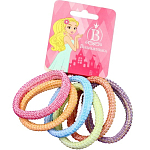 Резинка для волос "Махрушка" (набор 6 шт) петельки полоски, 4 см, микс   9709080