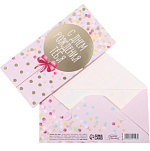 Конверт для денег с тиснением «С днем рождения», розовый, 16.5×8 см 2921198