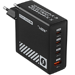 Сетевое ЗУ 1USB/3Type-C MOVESPEED AC140 Black, 140W