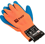 Перчатки рабочие ПРОФИ ЗИМА с рельефным латексным покрытием утепленные (10 класс, 9 разм) EKF Profes