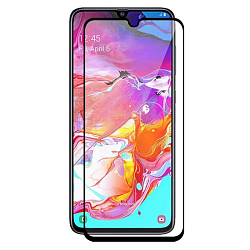 Противоударное стекло FULL Glass для Samsung Galaxy A71 (A715) черное, полный клей