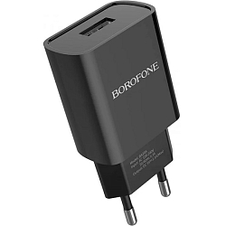 Сетевое ЗУ 1USB 2.1A BOROFONE BA20A, Sharp чёрный