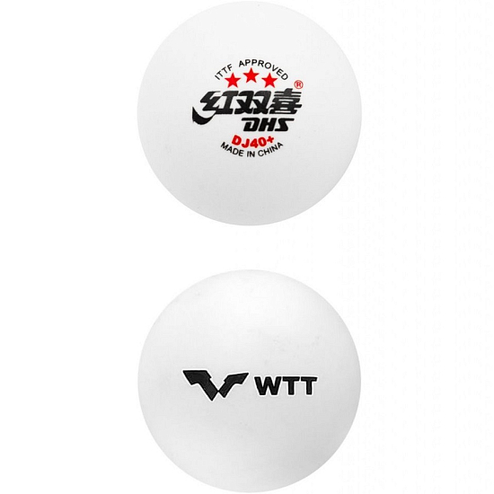 Мячи для настольного тенниса DHS 3*** DJ40+ WTT ITTF бел. 6 шт.
