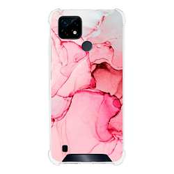 Задняя накладка GRESSO. Коллекция Мрамор для Realme C21 розовый
