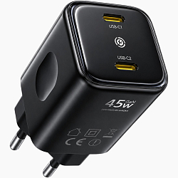 Сетевое ЗУ 2Type-C BASEUS PicoGo AN13 E0121F00, черный, PD45W