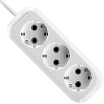 Сетевой удлинитель 5.0м DEFENDER R330, белый, 3 гнезда, 16А/3500Вт, с/з, ПВС 3х1,0мм