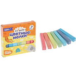 Мелки цветные Calligrata, в наборе 7 штук, квадратные, МИКС