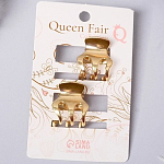 Краб для волос "Либерти" (набор 2 шт) зубчики классика, 2 см, золото 9298915