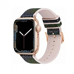 Силиконовый ремешок HOCO WA11 Diamond для APPLE Watch 42/44/45/49mm, чёрный, золотой