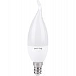 Лампа светодиодная SMARTBUY C37 9.5W/3000K/E14 (свеча на ветру, матовая, теплый свет)