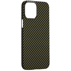 Задняя накладка K-Doo Kevlar для iPhone 15 Pro, под карбон, зелёный