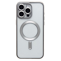 Задняя накладка SM027 SafeMag для iPhone 15 Pro Max (silver) (232341)