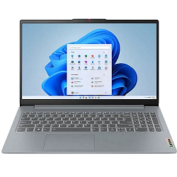 Ноутбук 15.6" Lenovo IdeaPad Slim 3 15AMN8 (AMD Ryzen 5 7520U/ 8GB/ SSD 512 GB/ AMD Radeon 610-2 GB/ DOS) (82XQ007FRK), Серый