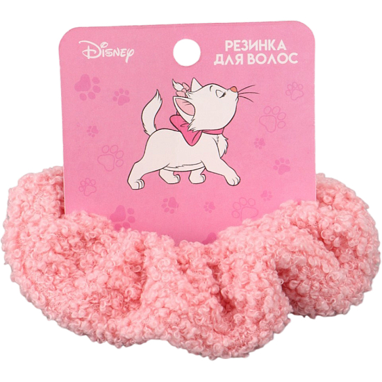 Резинка для волос плюшевая Коты аристократы, розовая 10896045