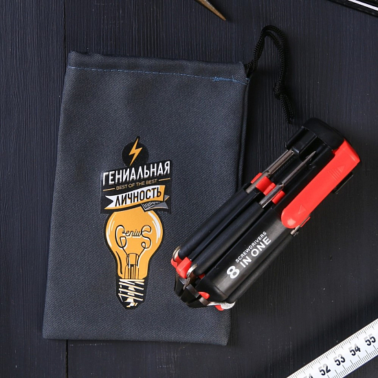 Фонарик-мультиинструмент "Гениальная личность", 8 предметов   3715004