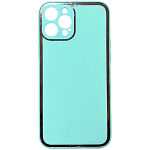 Задняя накладка AKSS для iPhone 12 Pro Max (6.7), салатовый, имитация стекла с защитой камеры