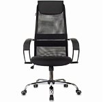 Кресло руководителя Бюрократ CH-607BS черный сетка/ткань крестов. металл хром