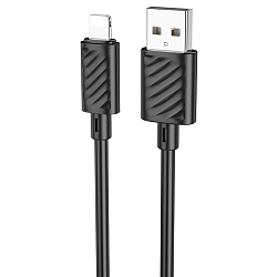 Кабель USB <--> Lightning  1.0м HOCO X88 Gratified, черный, в техпаке