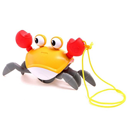 Каталка на верёвке «Краб», водоплавающая, цвет оранжевый