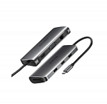 USB Type-C Хаб Ugreen USB-C 10-in-1 (CM179 80133) (3xUSB3.0-A/  HDMI/ VGA/ SD/ TF/ RJ-45/ Type-C)