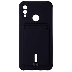 Задняя накладка ZIBELINO Card Holder для Honor 10 Lite/P Smart 2019 (черный) с выталкивателем
