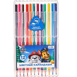 Цветные карандаши, 12 цветов, трехгранные, Щенячий патруль 9559125