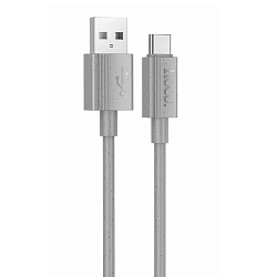 Кабель USB <--> Lightning  1.0м HOCO X107 Favor, серый