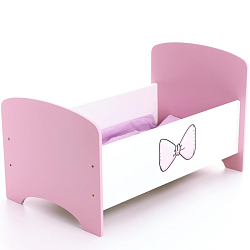 Мебель для кукол Кроватка классическая до 40 см «Бант»