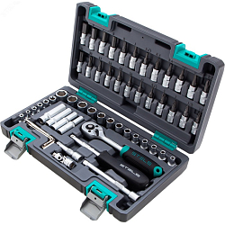 Набор инструментов, 1/4", CrV, пластиковый кейс 57 предметов// Stels
