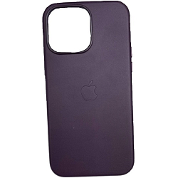 Задняя накладка LEATHER CASE MAGSAFE для iPhone 15 PRO MAX (С АНИМАЦИЕЙ) бордовый