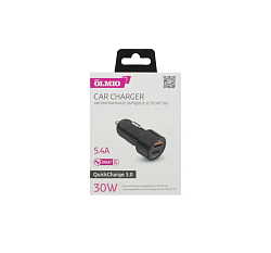 Авто ЗУ 2USB 5.4A OLMIO Smart IC, QuickCharge3.0, 30W