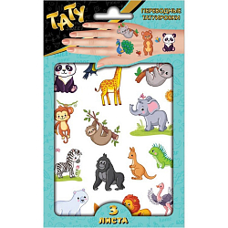 Наклейки-татуировки «Милые зверята», 3 листа 9838297