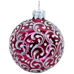 Шар "Вьюнок-веточка морозная" (малиновый), 65мм, в подарочной упаковке КУ-65-18470/11