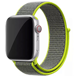 Нейлоновый ремешок  MOBIS для Apple Watch 42mm Зеленый неон с черным