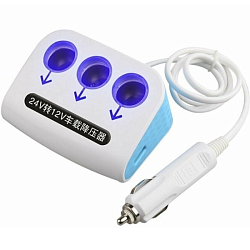 Разветвитель прикуривателя VEECLE KY-072 (3 выхода+2USB)