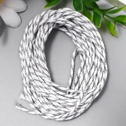 Хлопковый меланжевый шнур для творчества "Fabrica Decoru", белый с серым. 7587091