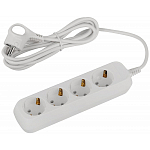 Сетевой удлинитель  3.0м ЭРА Greenline UDL-10-430-E, белый, 4 розетки, с/з ПВС 3x0,75мм2
