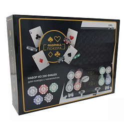 Фабрика Покера: Набор из 200 фишек для покера с номиналом в черном кейсе, арт. CPPS200B