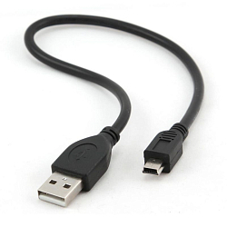 Кабель USB <--> miniUSB  1.8м GEMBIRD (CCP-USB2-AM5P-6) позолот., черный