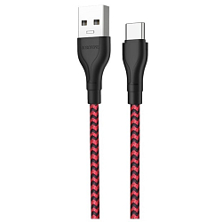 Кабель USB <--> Type-C  1.0м BOROFONE BX39 Beneficial чёрный, красный