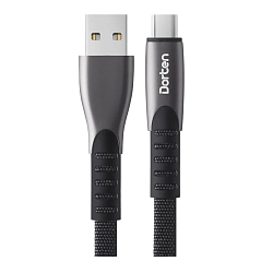 Кабель USB <--> Type-C  1.0м DORTEN DN304101 Flat Series Black/Черный