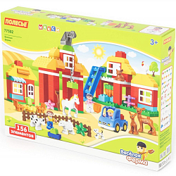 Конструктор ПОЛЕСЬЕ "Макси" - "Весёлая ферма" (156 элементов) ПОЛЕСЬЕ