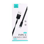 Кабель USB <--> Type-C  1.2м USAMS US-SJ200 U2 плоский, чёрный
